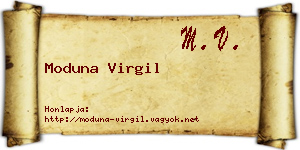 Moduna Virgil névjegykártya